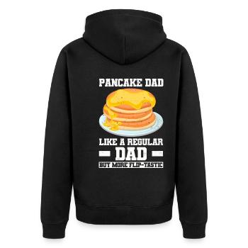 Pfannenkuchen - Unisex Premium Bio Zip Hoodie - Schwarz - Hinten - Nico (187cm)