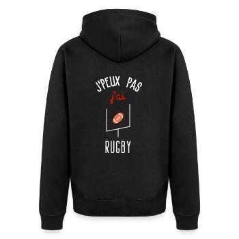 J peux pas j ai Rugby - Veste à capuche bio Premium Unisexe - noir - Dos - Nico (187cm)
