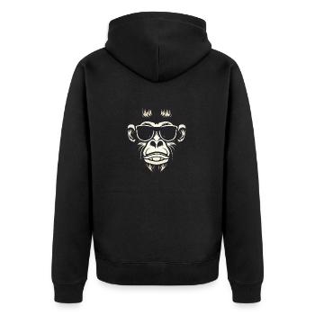 Cool monkey avec des lunettes de soleil - Rock and Roll - Veste à capuche bio Premium Unisexe - noir - Dos - Nico (187cm)