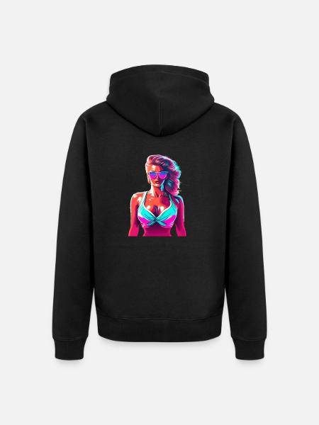 Fille de plage - Veste à capuche bio Premium Unisexe - noir