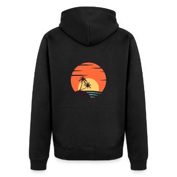 Liberté couché de soleil - Veste à capuche bio Premium Unisexe - noir - Dos - Nico (187cm)