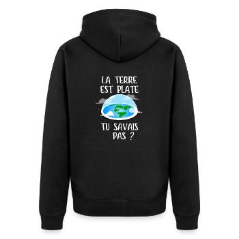 la terre est plate - Veste à capuche bio Premium Unisexe - noir - Dos - Nico (187cm)