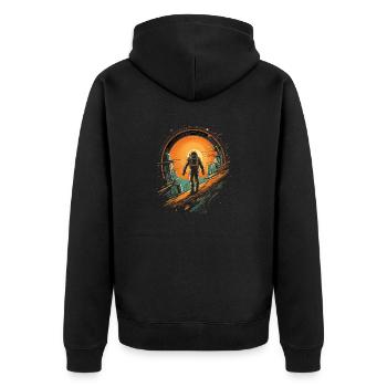 Science fiction Astronaut Raumfahrer Design - Unisex Premium Organic Zip Hoodie - black - Back - Nico (187cm)