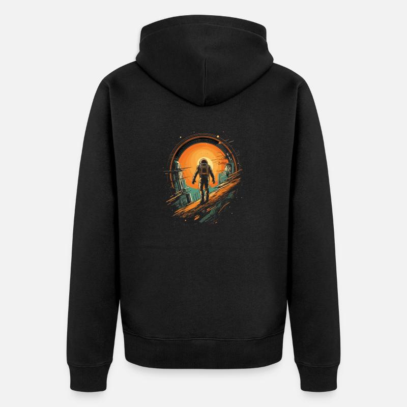 Astronaute de science-fiction Raumfahrer Design - Veste à capuche bio Premium Unisexe - noir