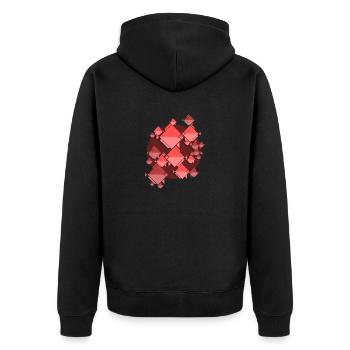 red fish swarm - Unisex Premium Bio Zip Hoodie - Schwarz - Hinten - Nico (187cm)