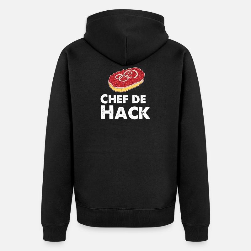 Chef de Hack Mett Mettbrötchen - Veste à capuche bio Premium Unisexe - noir