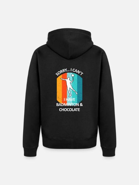 Badminton Badminton Badminton Player Chocolate - Unisex Premium Organic Zip Hoodie - black