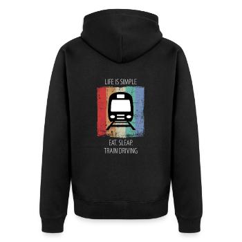 Train Railway Railroad Worker Trains Train Driver - Unisex Premium Organic Zip Hoodie - black - Back - Nico (187cm)