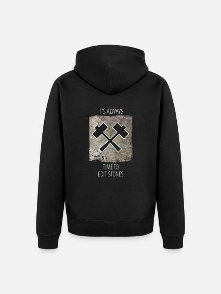 Steinmetz Steinbildhauer Spruch - Unisex Premium Bio Zip Hoodie - Schwarz