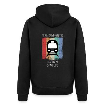 Train Railway Railroad Worker Trains Train Driver - Unisex Premium Organic Zip Hoodie - black - Back - Nico (187cm)