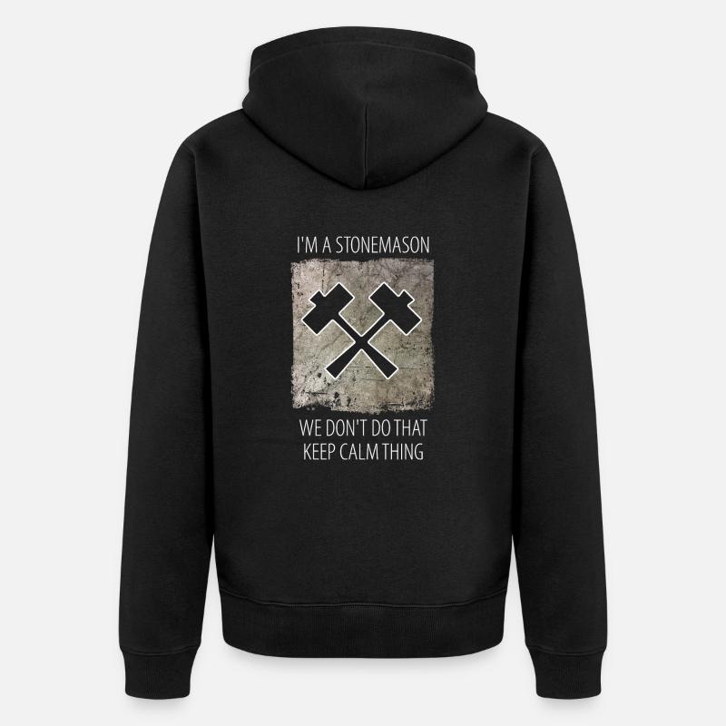 Steinmetz Steinbildhauer Spruch - Unisex Premium Bio Zip Hoodie - Schwarz