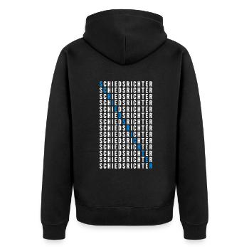Schiedsrichter - Unisex Premium Bio Zip Hoodie - Schwarz - Hinten - Nico (187cm)