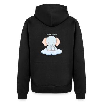 Heavy Clouds - Unisex Premium Bio Zip Hoodie - Schwarz - Hinten - Nico (187cm)