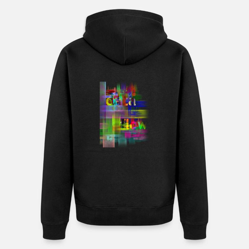 DATA FLOW - Unisex Premium Bio Zip Hoodie - Schwarz