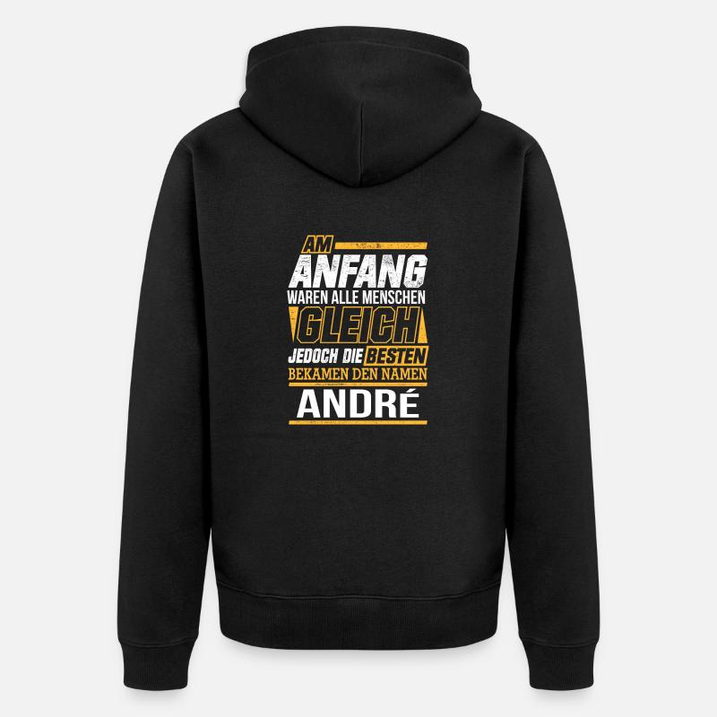 ANDRÉ - Unisex Premium Bio Zip Hoodie - Schwarz
