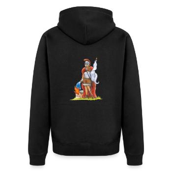 Florian - Unisex Premium Bio Zip Hoodie - Schwarz - Hinten - Nico (187cm)