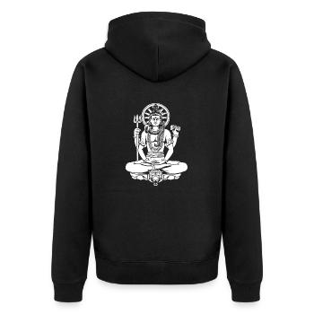 Lord Shiva - Unisex Premium Organic Zip Hoodie - black - Back - Nico (187cm)