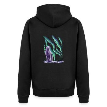 Winter polar bear - Unisex Premium Organic Zip Hoodie - black - Back - Nico (187cm)