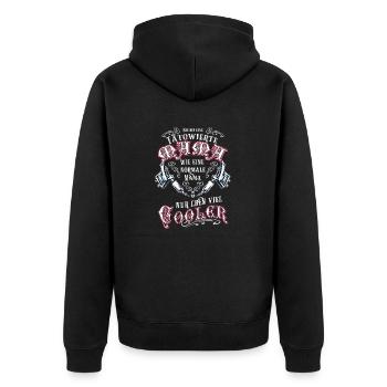Bin tätowierte Mama - Unisex Premium Bio Zip Hoodie - Schwarz - Hinten - Nico (187cm)
