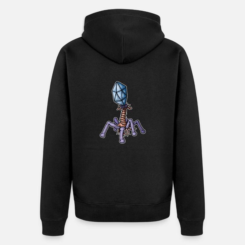 Virus Bacteriophage - Unisex Premium Bio Zip Hoodie - Schwarz