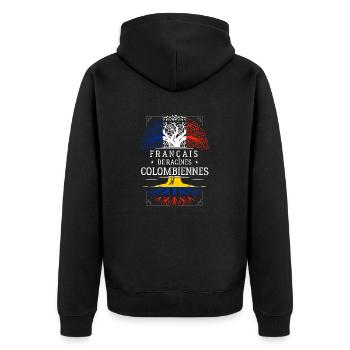 Racines Colombiennes - Veste à capuche bio Premium Unisexe - noir - Dos - Nico (187cm)