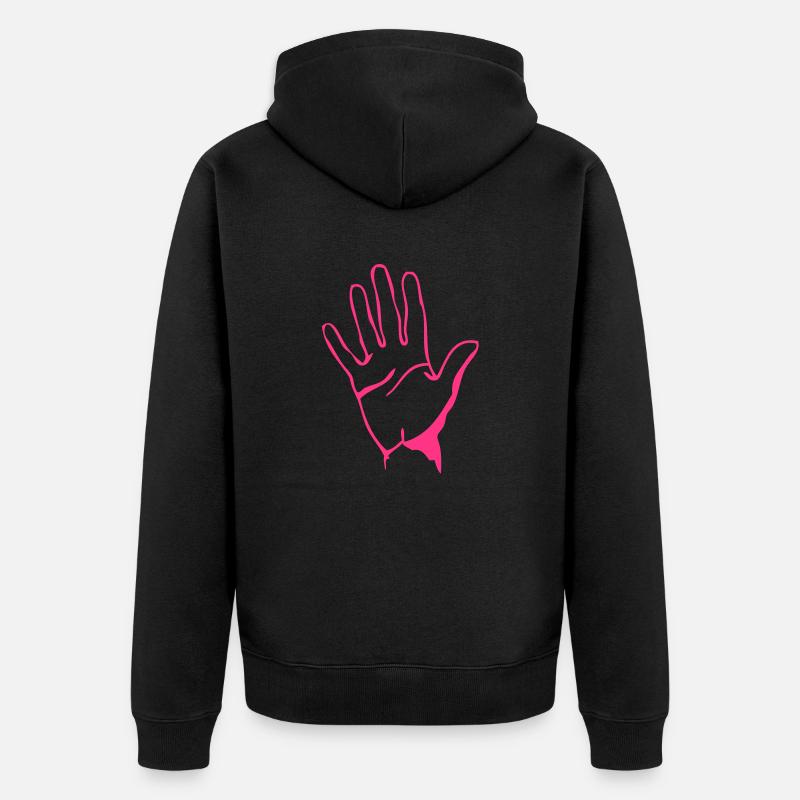 main hand doigt2203 - Veste à capuche bio Premium Unisexe - noir