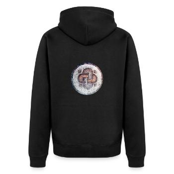 The Knot of Solomon - Unisex Premium Organic Zip Hoodie - black - Back - Nico (187cm)