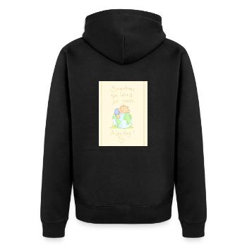 The world needs a big Hug - Unisex Premium Organic Zip Hoodie - black - Back - Nico (187cm)