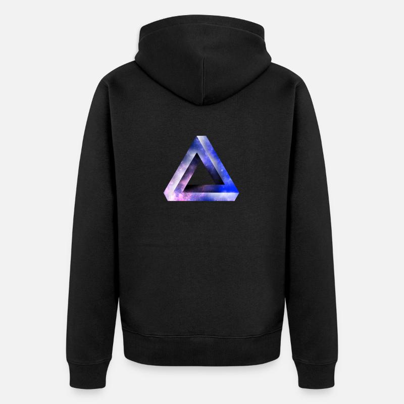 triangle d'illusion d'optique - Veste à capuche bio Premium Unisexe - noir