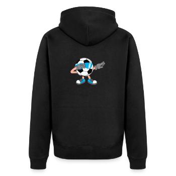 Dabbing Fußball Sonnenbrille Tanz - Unisex Premium Bio Zip Hoodie - Schwarz - Hinten - Nico (187cm)