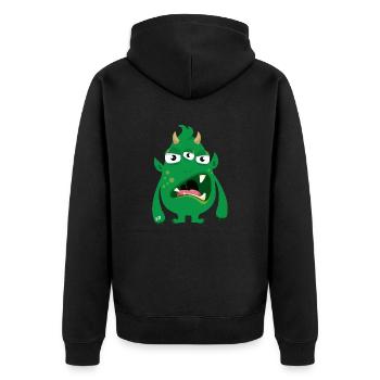 Monstaa Originaals Monster #11 - Unisex Premium Bio Zip Hoodie - Schwarz - Hinten - Nico (187cm)