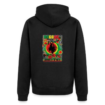 reggae great music original rasta - Veste à capuche bio Premium Unisexe - noir - Dos - Nico (187cm)