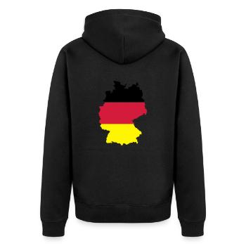 Germany - Unisex Premium Organic Zip Hoodie - black - Back - Nico (187cm)