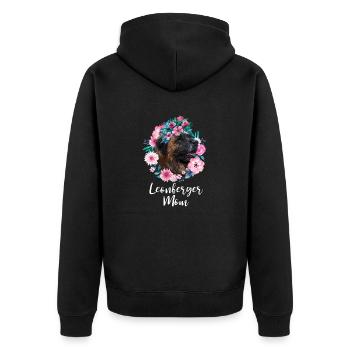 Leonberger Mom - Unisex Premium Organic Zip Hoodie - black - Back - Nico (187cm)