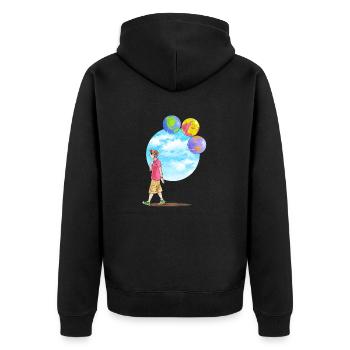 Ballons enfants et astronomie - Veste à capuche bio Premium Unisexe - noir - Dos - Nico (187cm)