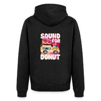 Ton für Donut - Unisex Premium Bio Zip Hoodie - Schwarz - Hinten - Nico (187cm)