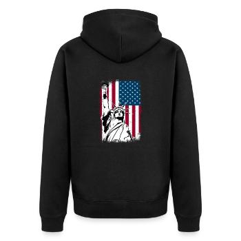Statue de la Liberté Amérique - Veste à capuche bio Premium Unisexe - noir - Dos - Nico (187cm)