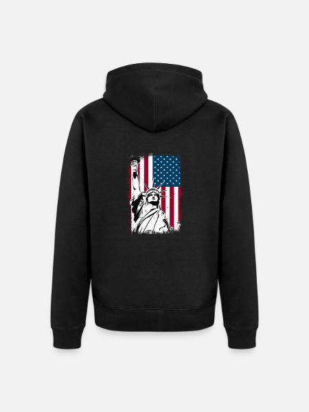 Statue of Liberty America - Unisex Premium Organic Zip Hoodie - black