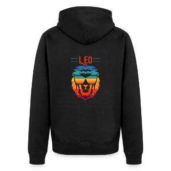Leo Zodiac - Unisex Premium Organic Zip Hoodie - black - Back - Nico (187cm)