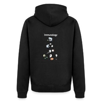 Immunology - Unisex Premium Organic Zip Hoodie - black - Back - Nico (187cm)