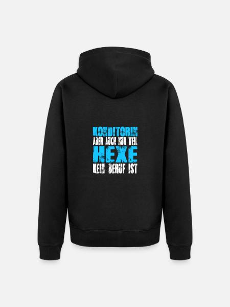Konditorin statt Hexe - Unisex Premium Bio Zip Hoodie - Schwarz