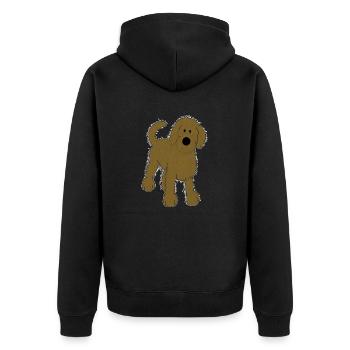 Idée cadeau chiot chien chiot mignon mignon - Veste à capuche bio Premium Unisexe - noir - Dos - Nico (187cm)