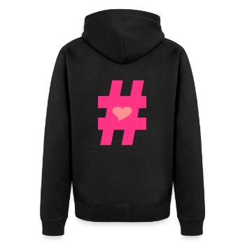 ❤I Love Hashtag-Hashtag Symbol Vector Design❤ - Unisex Premium Organic Zip Hoodie - black - Back - Nico (187cm)