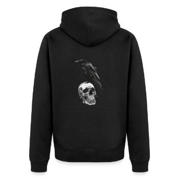 Crâne de corbeau - Veste à capuche bio Premium Unisexe - noir - Dos - Nico (187cm)