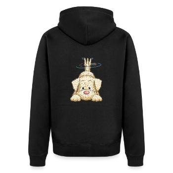 Pili2 3 - Unisex Premium Bio Zip Hoodie - Schwarz - Hinten - Nico (187cm)