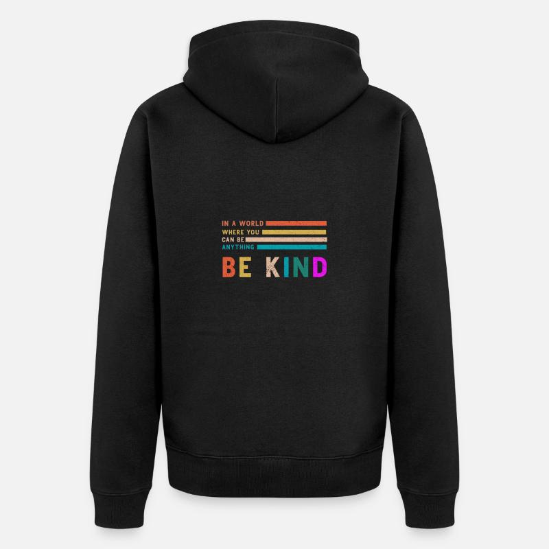 Sei freundlich - Unisex Premium Bio Zip Hoodie - Schwarz