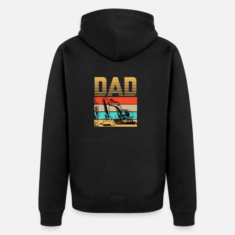 Bagger Papa Liebe - Unisex Premium Bio Zip Hoodie - Schwarz