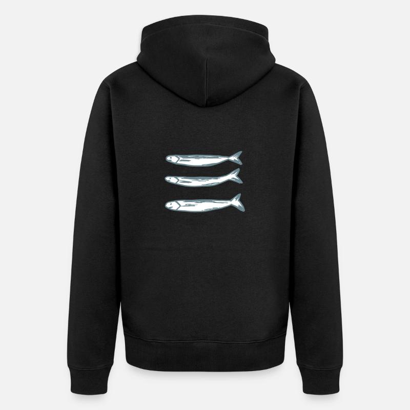 Splom 4,Poissons,Pêche,Design,Cadeau,cool,chic - Veste à capuche bio Premium Unisexe - noir