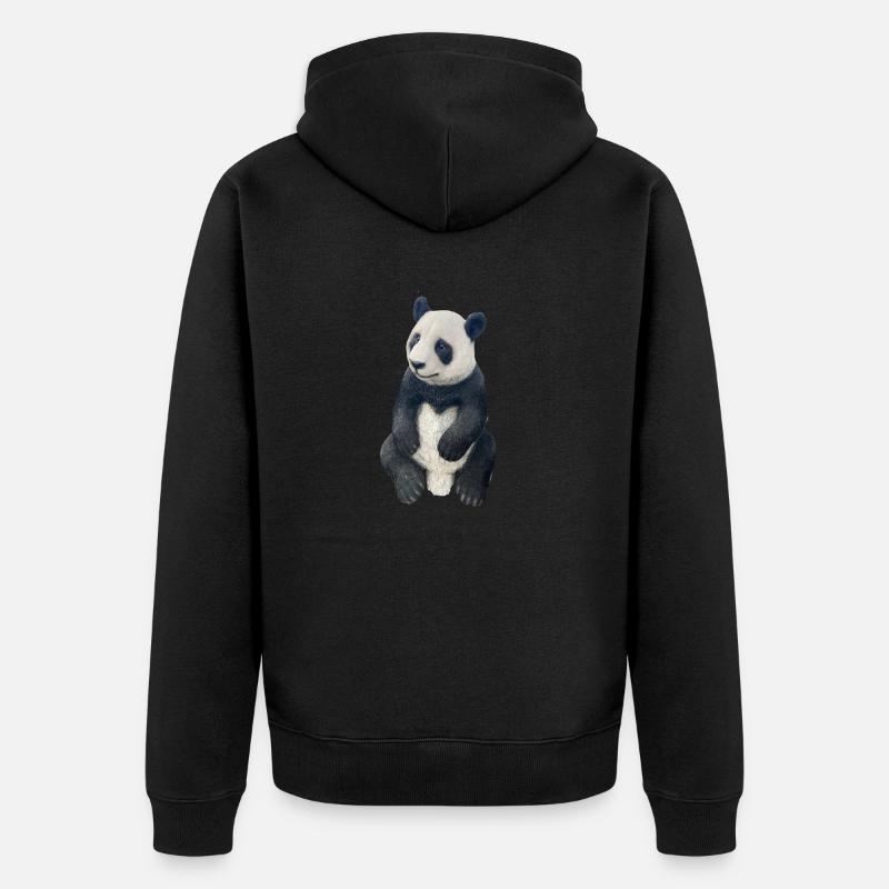 Panda - Veste à capuche bio Premium Unisexe - noir