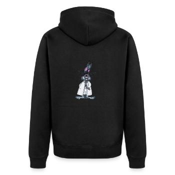 doctor - Unisex Premium Organic Zip Hoodie - black - Back - Nico (187cm)